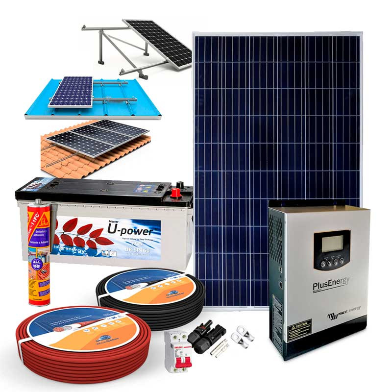Kit Solar 12v 150w/300w con Inversor multifunción 800w - Image 2